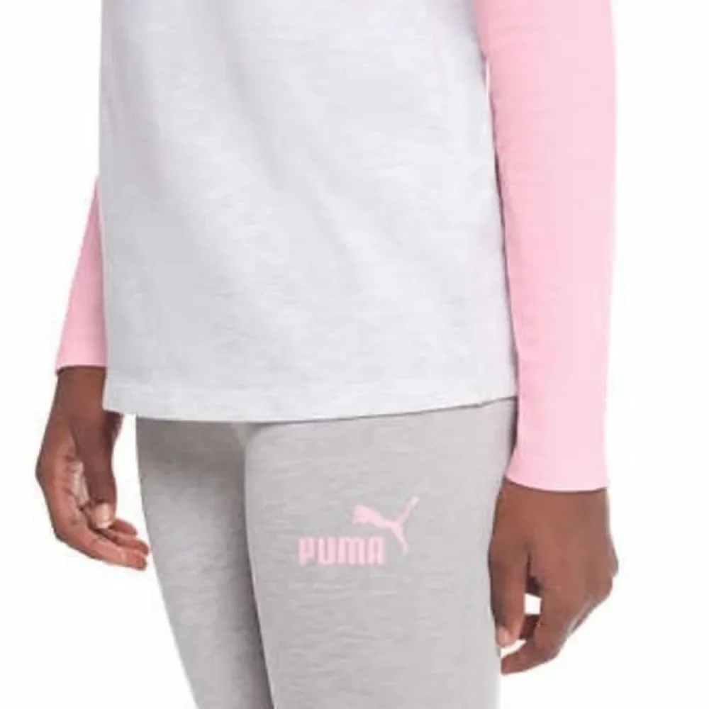 PUMA 3pc Girl's Set: Vest, Shirt & Leggings ~ Pink White Gray X-Smallโ 5/6 NWT - Picture 6 of 8